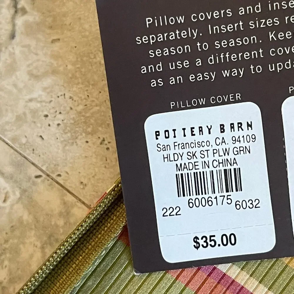 NWT Pottery Barn Silk Stripe Lumbar Pillow Case 16x26